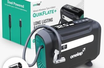 Onelap Quikflate Plus™ - Wired + Wireless (Real 6600 mAh Battery) SuperFast Digital Tyre Inflator with inbuilt Pressure Gauge for Cars, SUV, Bikes, Cycle, Balls, Balloons